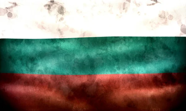 Bulgarien Flagge Realistisch Schwenkende Stofffahne — Stockfoto