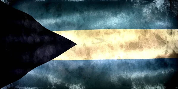 Bandeira Das Bahamas Bandeira Tecido Ondulante Realista — Fotografia de Stock