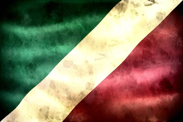 Flaga Republiki Konga Realistyczna Flaga Machająca Tkaniną — Zdjęcie stockowe