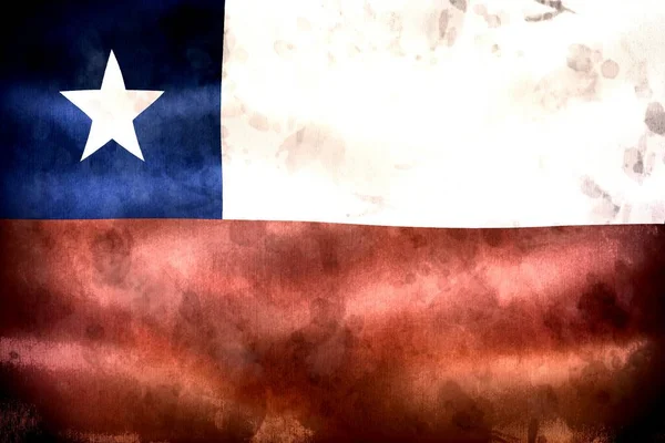 Chile Flagge Realistisch Schwenkende Stofffahne — Stockfoto