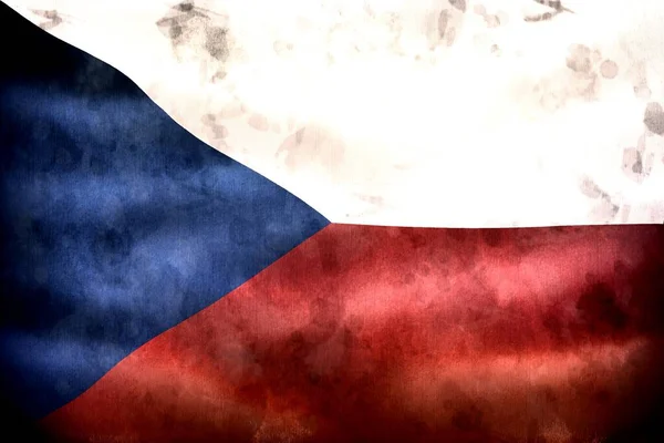 Czechia Flagga Realistisk Vinka Tyg Flagga — Stockfoto