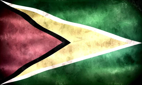 Guyana Vlag Realistische Zwaaiende Stof Vlag — Stockfoto