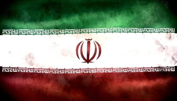 Flaga Iranu Realistyczna Flaga Machająca Tkaniną — Zdjęcie stockowe