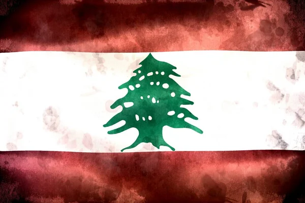 レバノンの旗 現実的な波のファブリックフラグ — ストック写真