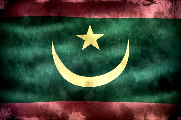 Flaga Mauretanii Realistyczna Flaga Tkaniny Falującej — Zdjęcie stockowe