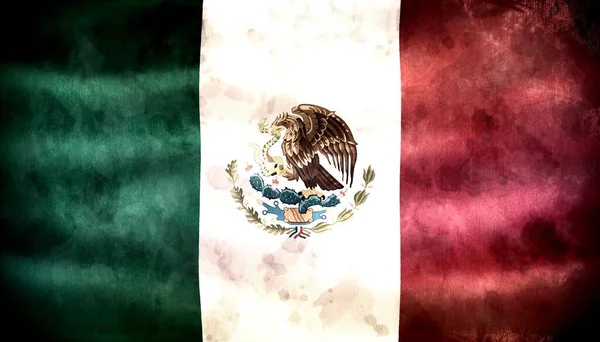 Mexico Vlag Realistische Zwaaiende Stof Vlag — Stockfoto