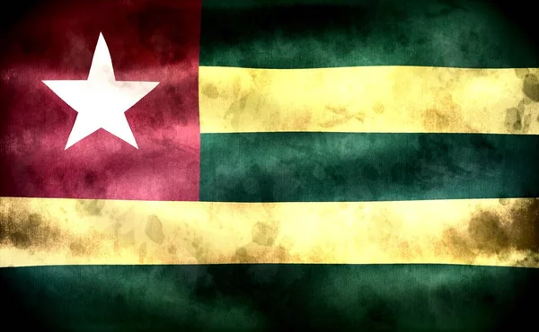 Illustration Einer Togo Flagge Realistisch Schwenkende Stofffahne — Stockfoto