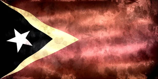 Illusztráció Kelet Timor Zászló Reális Hullámzó Szövet Zászló — Stock Fotó