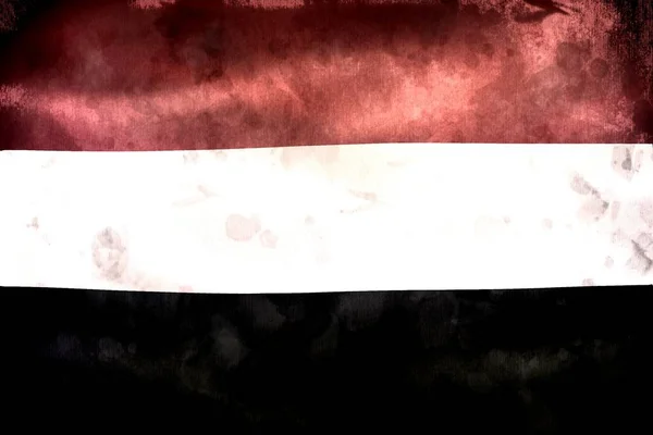 Illustration Yemen Flag Realistic Waving Fabric Flag — Stock Photo, Image