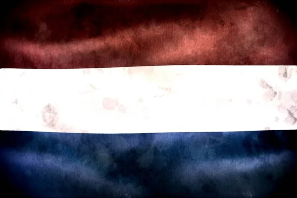 Bandiera Olandese Bandiera Tessuto Sventolante Realistica — Foto Stock