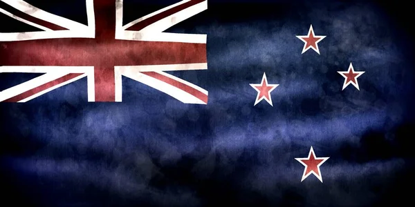 Novozélandská Vlajka Realistická Vlajka — Stock fotografie