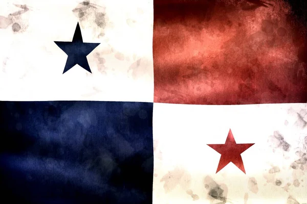 Флаг Панамы Реалистичный Тканевый Флаг — стоковое фото