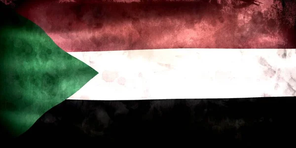 Sudan Flagge Realistisch Schwenkende Stofffahne — Stockfoto