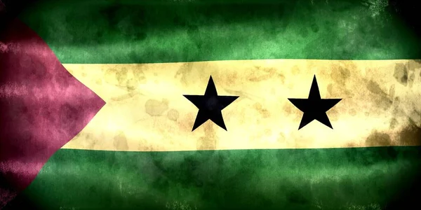 Illustration Einer Sao Tome Und Principe Flagge Realistisch Schwenkende Stofffahne — Stockfoto