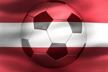 Avusturya bayrağı rüzgarda savrulan bir futbol topuyla