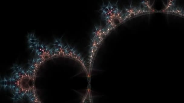 Kirlian aura powiększenia nieskończonej matematycznej mandelbrot zestaw fraktalny — Wideo stockowe