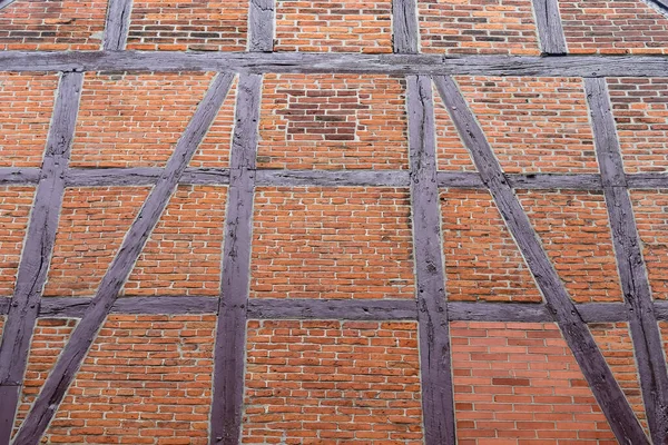 Belle Texture Vieux Murs Briques Vintage Colombages Trouvés Allemagne — Photo