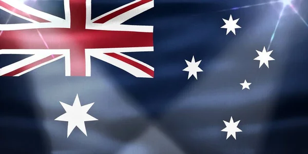 Austrálie Vlajka Realistické Mávání Tkaniny Vlajka — Stock fotografie