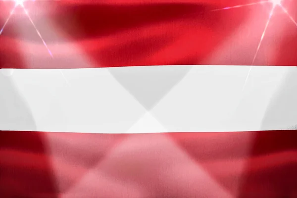 Avusturya Bayrağı Gerçekçi Kumaş Bayrağı — Stok fotoğraf