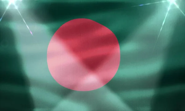 Bandeira Bangladesh Bandeira Tecido Acenar Realista — Fotografia de Stock