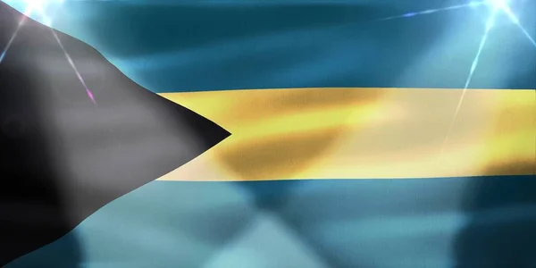 Bahamas Flagga Realistisk Vinka Tyg Flagga — Stockfoto