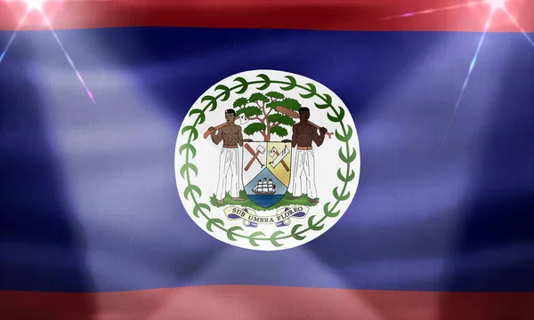 Flaga Belize Realistyczna Flaga Falistej Tkaniny — Zdjęcie stockowe
