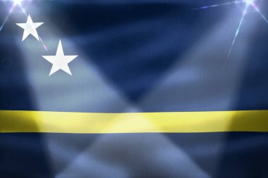 Curacao bayrağı - gerçekçi kumaş bayrağı