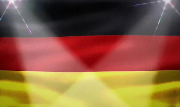ドイツの旗 現実的な波のファブリックフラグ — ストック写真