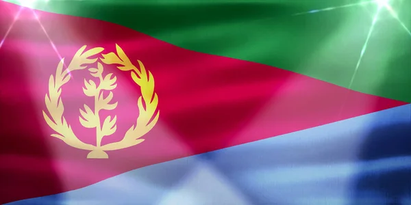 Eritrea Flagge Realistisches Fahnenschwenken — Stockfoto