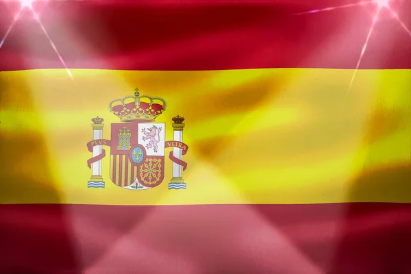 Флаг Испании Реалистичный Тканевый Флаг — стоковое фото