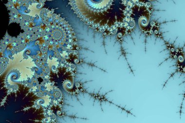 Mandelbrot set fractal generating complex, intricate patterns. Digital art combining mathematics and abstract design