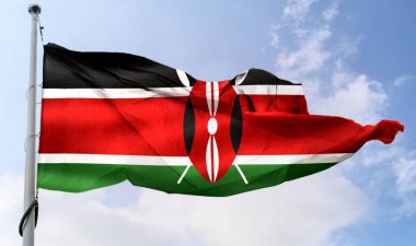 Kenya bayrağı - gerçekçi kumaş bayrağı