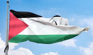 Filistin bayrağı - gerçekçi kumaş bayrağı