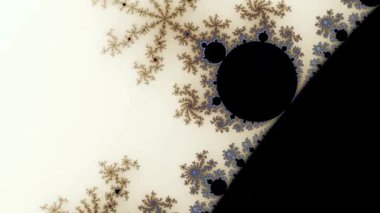 Matematiksel bir Mandelbrot kümesinin karmaşık ve renkli spiral modellerini keşfeden sonsuz zoom animasyonu. Psikedelik ve büyüleyici yolculuk