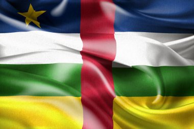 Orta Afrika Cumhuriyeti bayrağı - gerçekçi kumaş bayrağı sallıyor