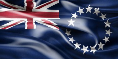 Cook Adaları bayrağı - gerçekçi kumaş bayrağı