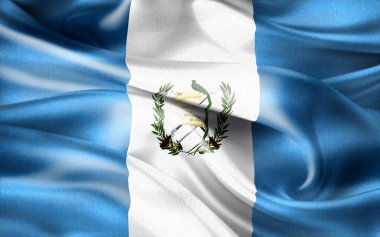 Guatemala bayrağı - gerçekçi kumaş bayrağı