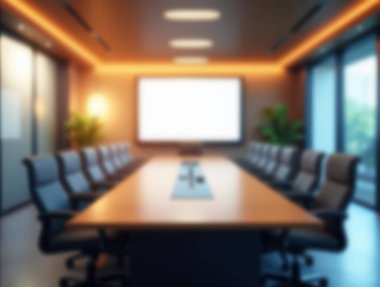 Boş toplantı odası iş ve kurumsal tartışmalar için çalışma alanı sunuyor