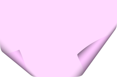 Kıvrımlı köşeleri olan pembe pastel kağıtlar şeffaf bir arkaplan ortaya çıkarıyor.