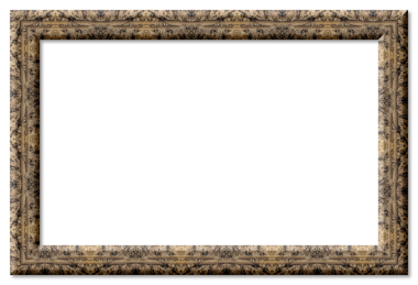 Karmaşık desenler ve şeffaf bir arkaplan içeren süslü altın antika resim çerçevesi