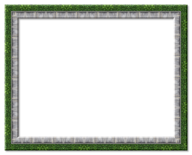 Şeffaf arkaplanı çevreleyen yeşil çimen ve gri taş bloklardan oluşan çerçeve