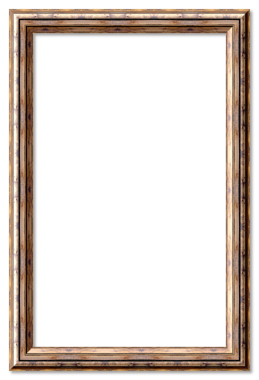 Boş bir cam ile ahşap kırsal çerçeve fotokopi alanı sağlayan, şeffaf bir arkaplana sahip