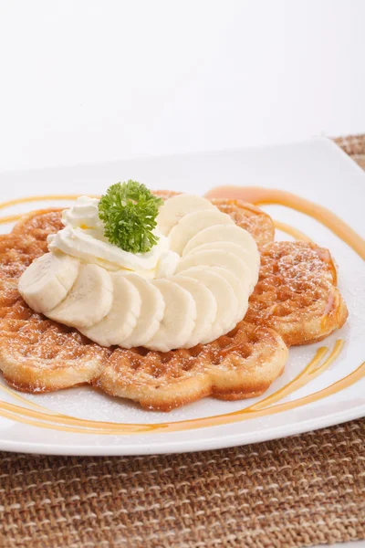 Banana waffle — Stock Photo, Image