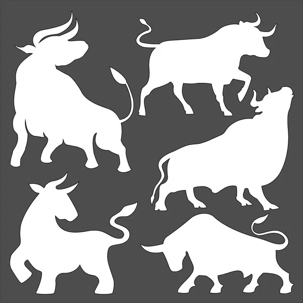 Bull Template Postcard Vector Illustration — Stock Vector