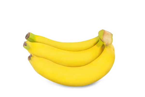 Ett Banankluster Gul Välsmakande Banan Isolerad Vit Bakgrund För Din — Stockfoto