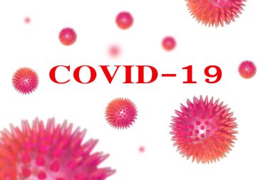 Beyaz arka planda COVID 19 yazılıydı. Dünya Sağlık Örgütü WHO, Coronavirus hastalığına COVID-19 adını verdi. 3d illüstrasyon