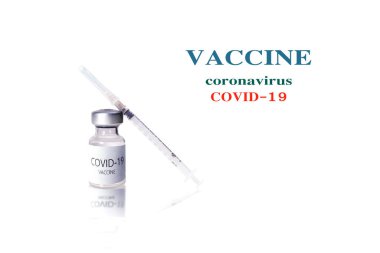 Coronavirus aşısı pankartı için yaratıcı tasarım. Covid-19 Coronavirus aşı aşısı aşı şişesi ve covid19 aşı tedavisi için şırınga enjeksiyon aracı. 