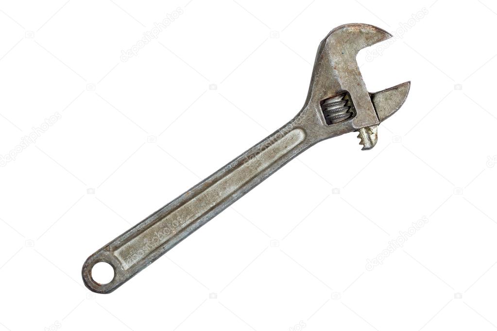 adjustable wrench isolated