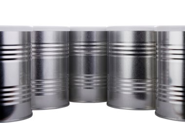 Beş metal kutular.