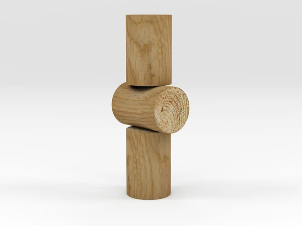 Three wooden blocks — Stock Photo, Image